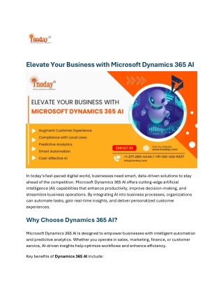 Elevate Your Business with Microsoft Dynamics 365 AI