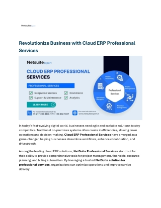 Revolutionize Business with Cloud ERP Professional Services