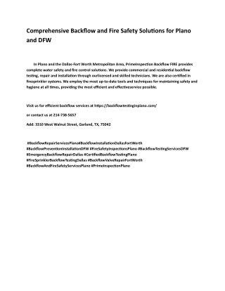 Fire Safety Solutions for Plano and DFW