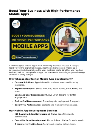 Boost Your Business with High-Performance Mobile Apps