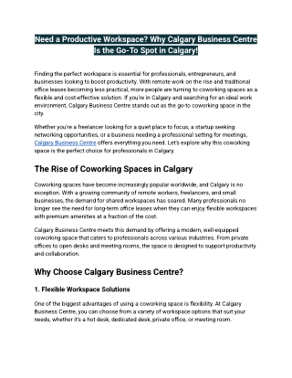 Need a Productive Workspace_ Why Calgary Business Centre Is the Go-To Spot in Calgary!