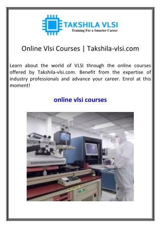 Online Vlsi Courses  Takshila-vlsi.com