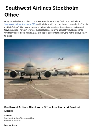 _Southwest Airlines Stockholm Office