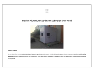 Modern Aluminium Guard Room Cabins for Every Need