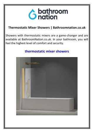 Thermostatic Mixer Showers Bathroomnation.co.uk