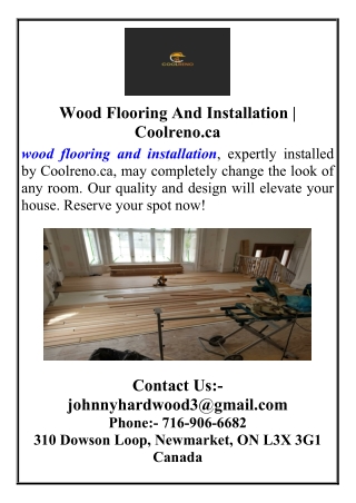Wood Flooring And Installation | Coolreno.ca