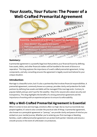 Your Assets, Your Future_ The Power of a Well-Crafted Premarital Agreement