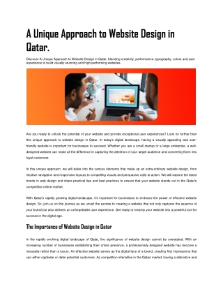 A Unique Approach to Website Design in Qatar - Digital Marketing Agency in Doha - Digital Forge Information Technology