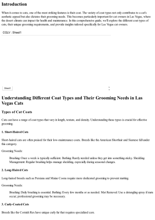 Understanding Different Coat Types and Their Grooming Needs in Las Vegas Cats
