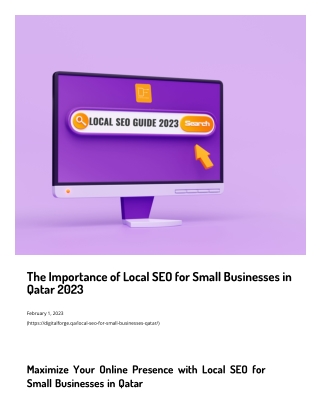 Local SEO Guide for Small Businesses in Qatar - Top SEO Company in Qatar - DFIT