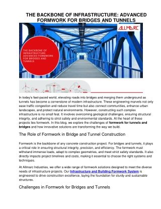 The Backbone of Infrastructure_ Advanced Formwork for Bridges and Tunnels