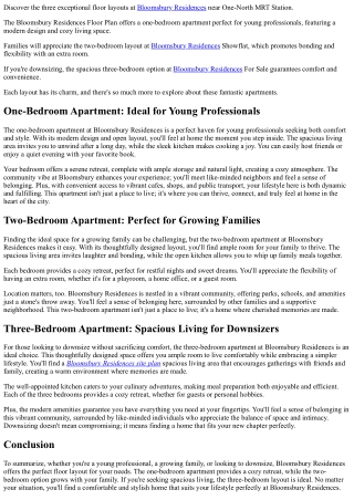 3 Best Floor Layouts At Bloomsbury Residences Singapore