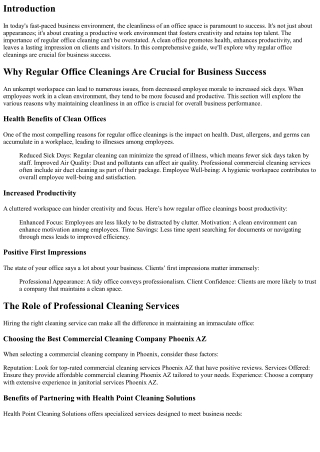 Why Regular Office Cleanings Are Crucial for Business Success