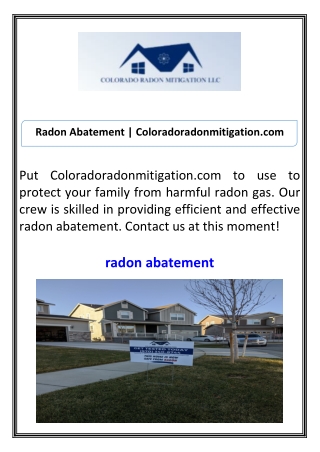 Radon Abatement Coloradoradonmitigation.com