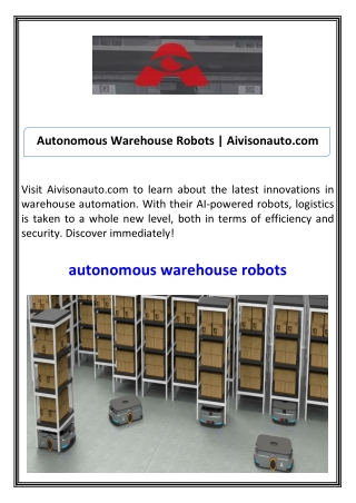 Autonomous Warehouse Robots Aivisonauto.com