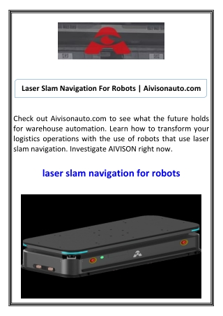 Laser Slam Navigation For Robots Aivisonauto.com
