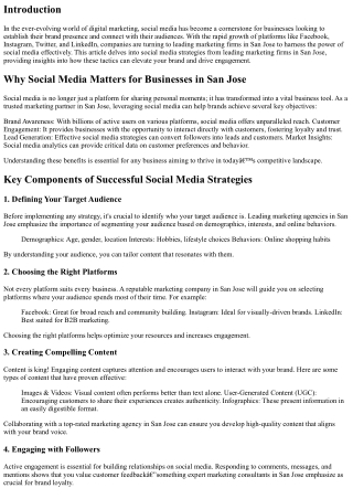 Social Media Strategies from Leading Marketing Firms in San Jose