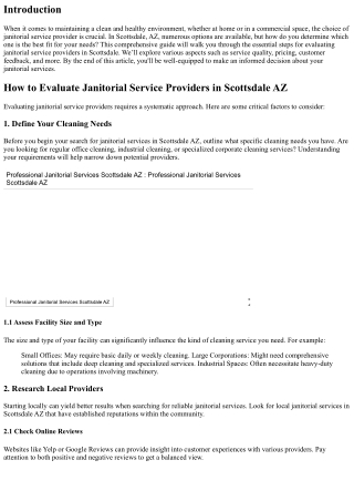 How to Evaluate Janitorial Service Providers in Scottsdale AZ