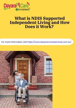 What is NDIS Supported Independent Living and How Does it Work