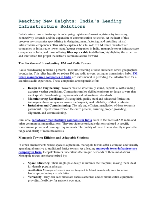 India's Leading Infrastructure Solutions