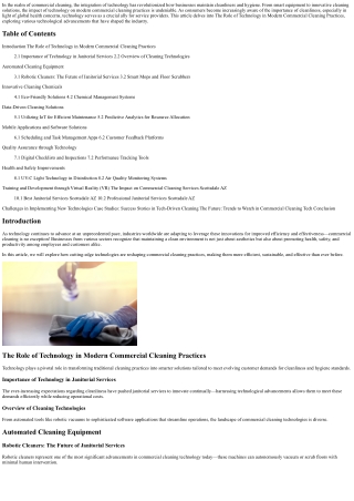 The Role of Technology in Modern Commercial Cleaning Practices