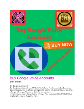 Buy Google  USA UK Voice Accounts