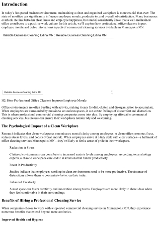 How Professional Office Cleaners Improve Employee Morale