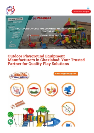 Best Outdoor Play Equipment for Schools & Parks in Ghaziabad