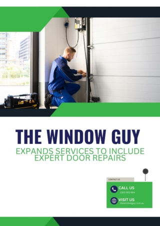 The Window Guy Expands Services to Include Expert Door Repairs