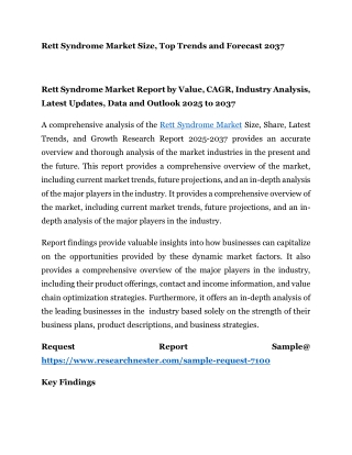 Rett Syndrome Market