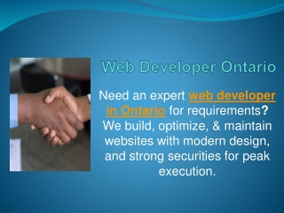 Web Developer Ontario