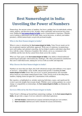 Best Numerologist in India