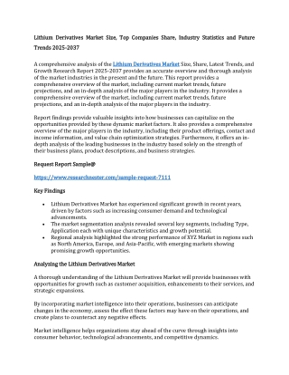 Lithium Derivatives Market