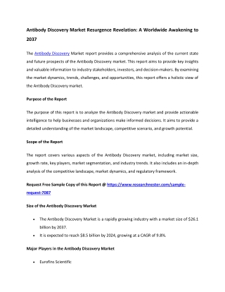 Antibody Discovery Market Trends 2037