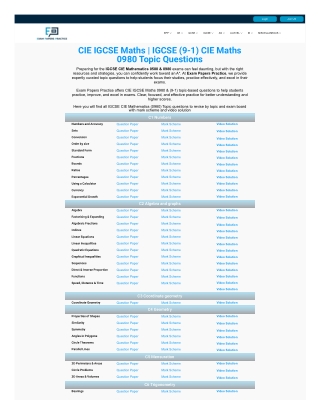 CIE IGCSE Maths Topic Questions | CIE IGCSE Maths