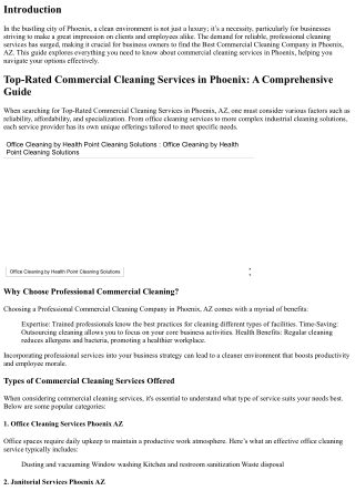 Top-Rated Commercial Cleaning Services in Phoenix: A Comprehensive Guide