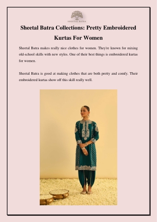 Sheetal Batra Collections Pretty Embroidered Kurtas For Women