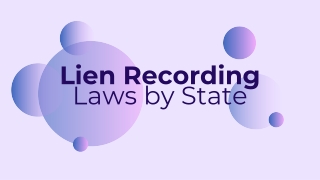 Lien Recording Laws by State