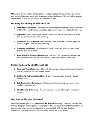 How Can Microsoft 365 Migration Enhance Productivity and Security?