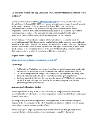 1,3 Butadiene Market