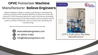 CPVC Pulverizer Machine Manufacturer