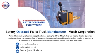 Battery Operated Pallet Truck Manufacturer