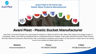 Plastic Bucket Manufacturer
