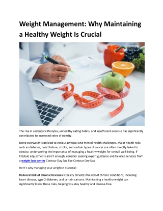 Achieve Your Weight Loss Goals at Contour Day Spa