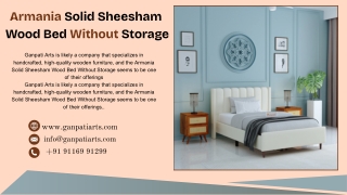 Armania Solid Sheesham Wood Bed Without Storage