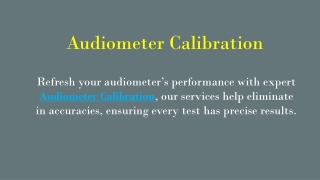 Audiometer Calibration