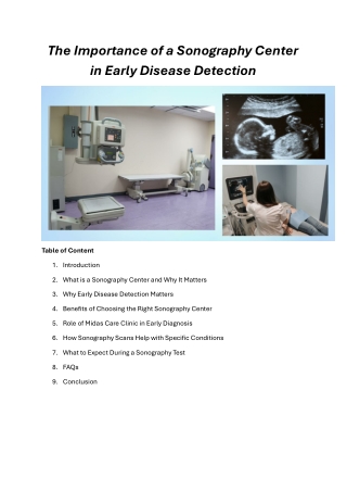The Importance of a Sonography Center in Early Disease Detection