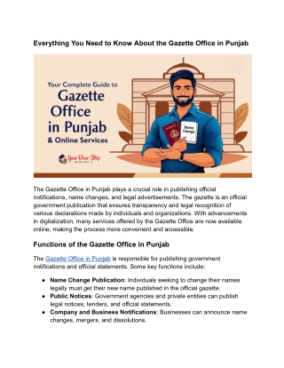 Everything You Need to Know About the Gazette Office in Punjab