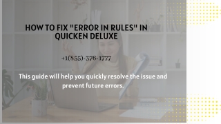 How to Fix Error in Rules in Quicken Deluxe