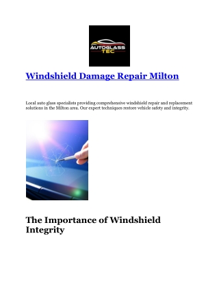 Windshield Damage Repair Milton